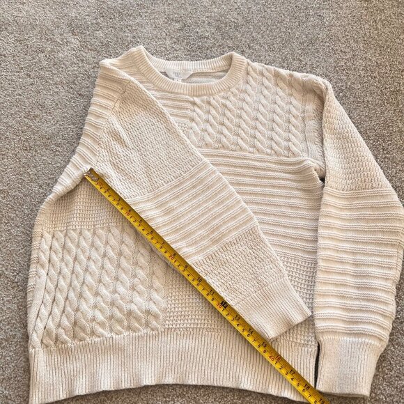 Cream White Knit Cottagecore Sweater Womens L - Picture 9 of 9